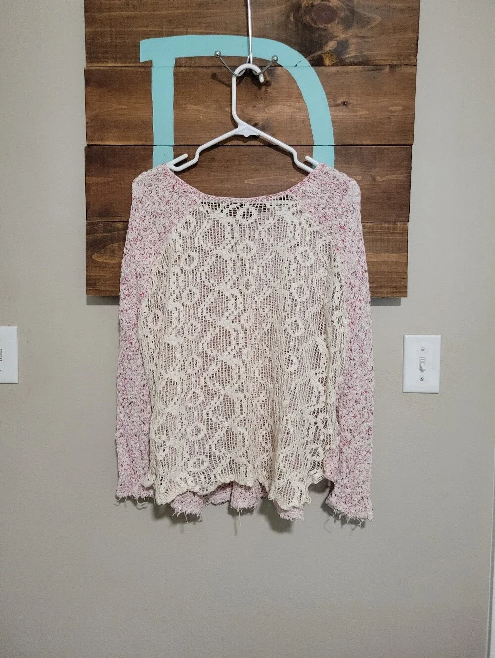 Free People Poppyseed Marbled Cottage Cozy Knit Sweater Medium